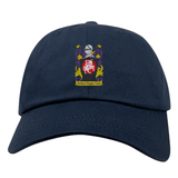 The Bullard Rugby Adult Low-Profile Cotton Twill Dad Cap by EMB S&S Activewear features the club crest embroidered on navy blue cotton twill, adding vintage charm to your sporty style.