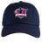 The EMB S&S Activewear Nebraska Rugby Referee Society Adult Low-Profile Cotton Twill Dad Cap features navy blue twill, the Society logo with a referee, and bold embroidered team branding.