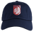 The Montgomery Bucks Griffins Adult Low-Profile Cotton Twill Dad Cap by EMB S&S Activewear features navy cotton twill and a front red and white patch with a stylized lion and “MBRFC” for classic team style.