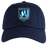 The Minneapolis Mayhem Rugby Adult Low-Profile Cotton Twill Dad Cap by EMB S&S Activewear is made from durable navy blue cotton twill and features the team logo—a stylized flame with text—embroidered on the front.