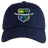 The EMB S&S Activewear Kingwood Rugby Adult Low-Profile Cotton Twill Dad Cap in navy features an embroidered crest with a crown, tree, rugby player, lion, and "EST Kingwood Rugby 2004" text.