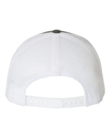 Back view of the USA Rugby Bronze Retro Trucker Cap by EMB S&S Activewear, featuring white mesh and an adjustable snapback—ideal for a stylish USA Rugby look.