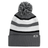 An Augusta Sportswear Hooped Knit Fold Over Pom-Pom Beanie made of acrylic fabric.