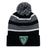 Show your team pride with the EMB Augusta Birmingham Vulcans Rugby Hooped Pom-Pom Beanie, featuring black, gray, and white stripes and an embroidered crest on the front cuff.