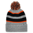 This Hooped Knit Fold Over Pom-Pom Beanie by Augusta Sportswear features contrast stripes and is made of acrylic fabric.