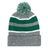 An Augusta Sportswear Hooped Knit Fold Over Pom-Pom Beanie in a stylish contrast stripe design made from acrylic fabric.