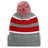 An Augusta Sportswear Hooped Knit Fold Over Pom-Pom Beanie with a Pom-Pom Cuff.
