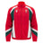 The Wales WRU 26/27 Heritage Retro Jacket by Macron is a red zip-up jacket with green and white accents, featuring the Welsh Rugby Union logo on the left chest and the Macron logo on the right, showcasing classic heritage rugby style from Macron.