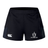 The Highlanders Rugby NC Women's Advantage Short 2.0 by Canterbury features a black design with the Highlanders Rugby logo on the right leg and the CCC (Canterbury) logo on the left leg, incorporating recycled content for improved performance and sustainability.