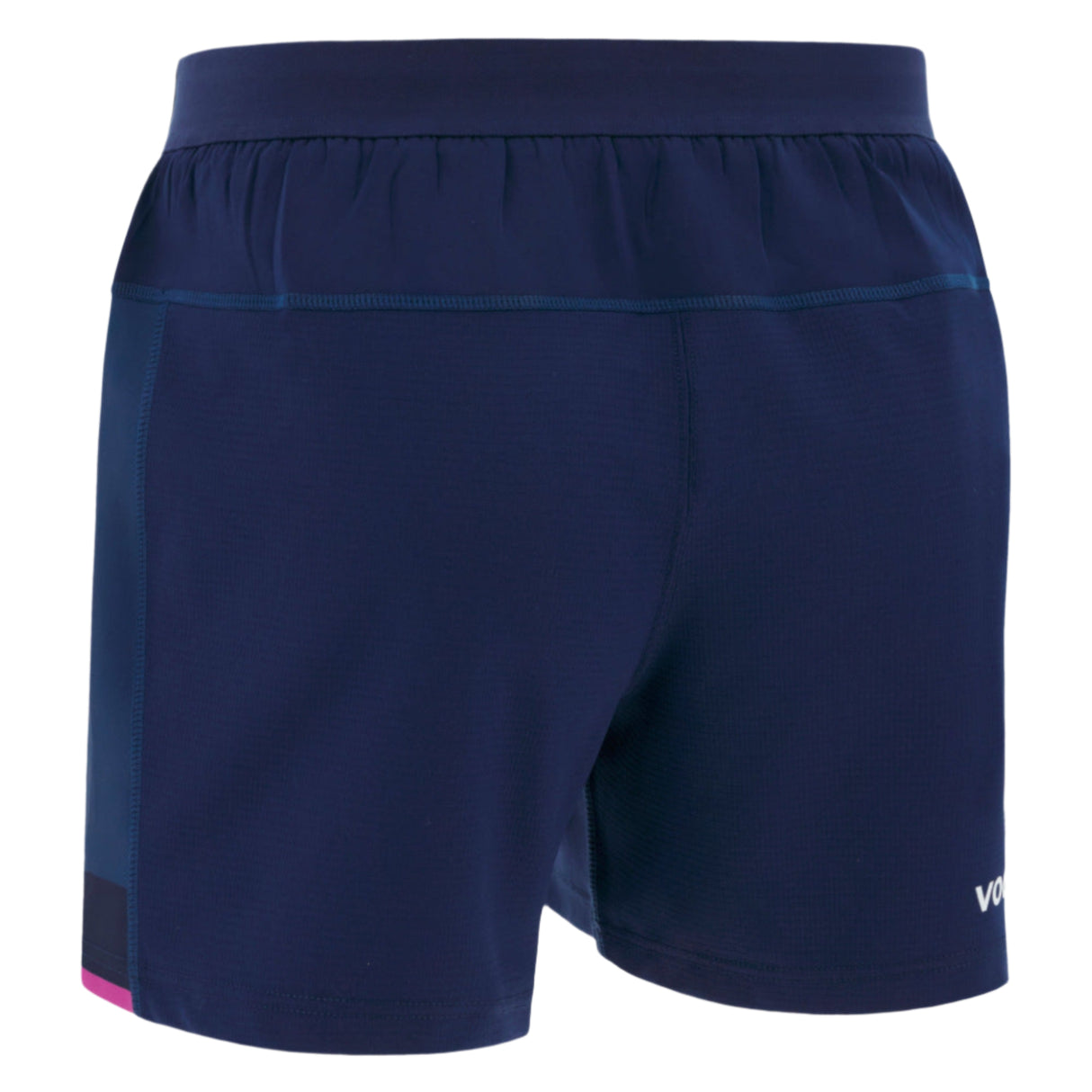 The Scotland SRU 25/26 Matchday Home Shorts by Macron feature an elastic waistband and a small white logo near the left hem, inspired by classic Scotland Rugby shorts.