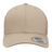 A tan S&S Activewear Retro Trucker Cap with a snapback closure, curved brim, and a sticker label on the bill, shown from the front.
