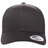 The S&S Activewear Retro Trucker Cap is black with an embroidered design, mesh back, and a brim sticker showing product details.