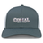 The CenCal Rugby Retro Trucker Cap by EMB S&S Activewear features gray and white panels, an embroidered “CENCAL RUGBY CLUB” in blue, white, and red, plus a comfy snapback closure for a perfect fit.