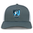 The Minneapolis Mayhem Rugby Retro Trucker Cap by EMB S&S Activewear showcases a gray and white color scheme with the team’s logo accented by an embroidered blue and white stylized flame on the front. This classic trucker cap features a snapback closure for adjustable comfort.