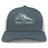 University of New Hampshire Retro Trucker Cap in grey and white, featuring an embroidered wildcat logo, “MEN’S RUGBY” text, and a snapback closure.