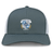 The Milwaukee Barbarians Rugby Retro Trucker Cap by EMB S&S Activewear features a gray and white design, embroidered club crest on the front, and an adjustable snapback closure.