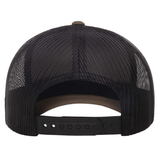 Back view of the S&S Activewear Retro Trucker Cap with black mesh and an adjustable snapback closure.