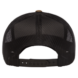 Back view of the S&S Activewear Retro Trucker Cap with black mesh and adjustable snapback closure.