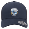 The Milwaukee Barbarians Rugby Retro Trucker Cap by EMB S&S Activewear features a navy blue design with mesh back, snapback closure, and the club's embroidered crest on front.