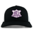 Western Carolina University Retro Trucker Cap in black and white, featuring an embroidered purple and white Western Carolina Rugby emblem on the front and a snapback closure.