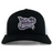 The Valley Panthers Girls Rugby Retro Trucker Cap by EMB S&S Activewear features a black and white design with an embroidered “Valley Panthers Girls Rugby” logo in purple and white on the front. It is finished with a classic snapback closure for adjustable fit.