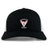 The Superior Rugby Club Retro Trucker Cap by EMB S&S Activewear features black and white colors, an embroidered "Superior Rugby" logo with wings and a bold "S," plus a classic snapback closure.