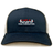 The USA Para Powerlifting Retro Trucker Cap by EMB S&S Activewear features navy and beige panels, an embroidered "USA Para Powerlifting" with a barbell on the front, and a classic snapback closure.