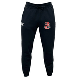 The EMB Canterbury Rye High School 10 Year Women's Leisure Sweatpant includes a drawstring, a logo on the right hip, and embroidery on the left thigh. Made from organic cotton for maximum comfort and sustainability, these sweatpants are perfect for rugby training.
