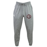 The Liberty Lake Warriors Leisure Sweatpant by Canterbury, available in gray, features a drawstring waist, the Canterbury logo, and an embroidered "Rugby Warriors" club badge on the front. It is crafted from recycled polyester fleece for a comfortable and environmentally friendly wear.