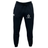 The Highlanders Rugby NC Leisure Sweatpant by EMB Canterbury sports two logos—one on the left thigh and another on the right thigh—and is crafted from recycled polyester fleece, offering a sustainable and cozy wear.