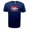 Show your England rugby pride with the WRS LAT England WRWC '25 Champions Tee—navy blue with "CHAMPIONS" in red and "ENGLAND WOMEN'S RUGBY WORLD CUP 2021 CHAMPIONS" in white. Perfect for England WRWC 2025!.