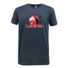 A navy Lions Rugby Supersoft T-shirt with the word lions on it.