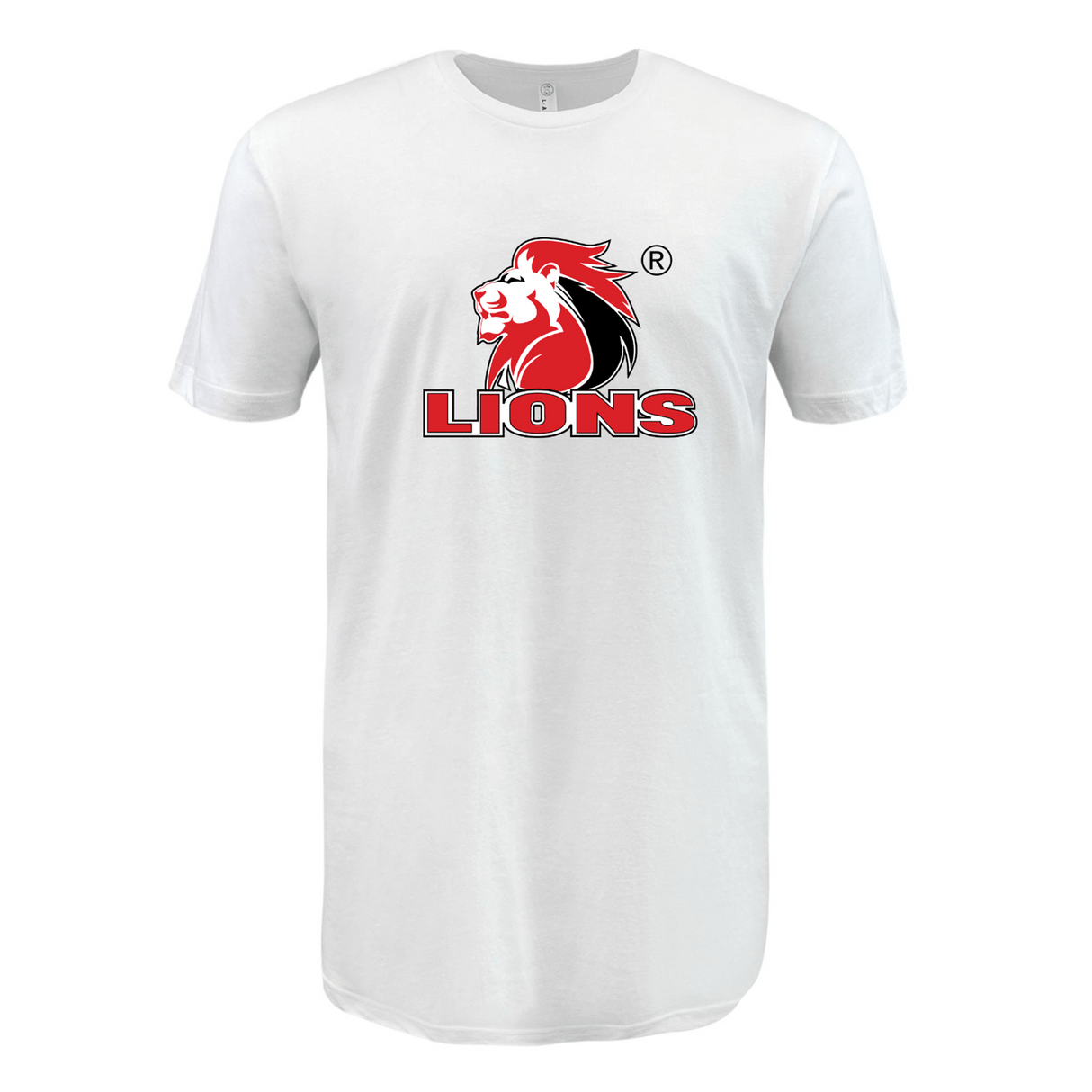 A white Lions Rugby Supersoft T-shirt with the WRS LAT logo on it.