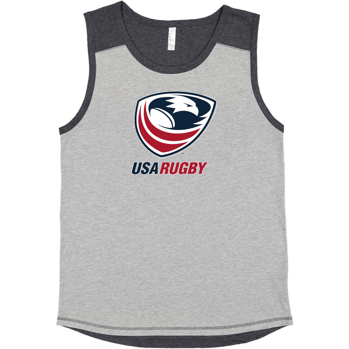 USA Rugby Tank USAR Men's Crest Cotton Singlet Grey/Navy World