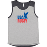 The WRS LAT USA Rugby Throwback Contrast Tank Top has an eagle on it.