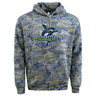 A camouflage-patterned hoodie with a WRS LAT "Seattle Seawolves Camo Edition" logo featuring a stylized shark design on the front.