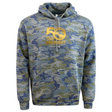 The USA Rugby 50th Anniversary Camo Edition Fleece Hoodie by WRS LAT showcases a gold "50 USA Rugby" logo on the chest, honoring its 50th anniversary.
