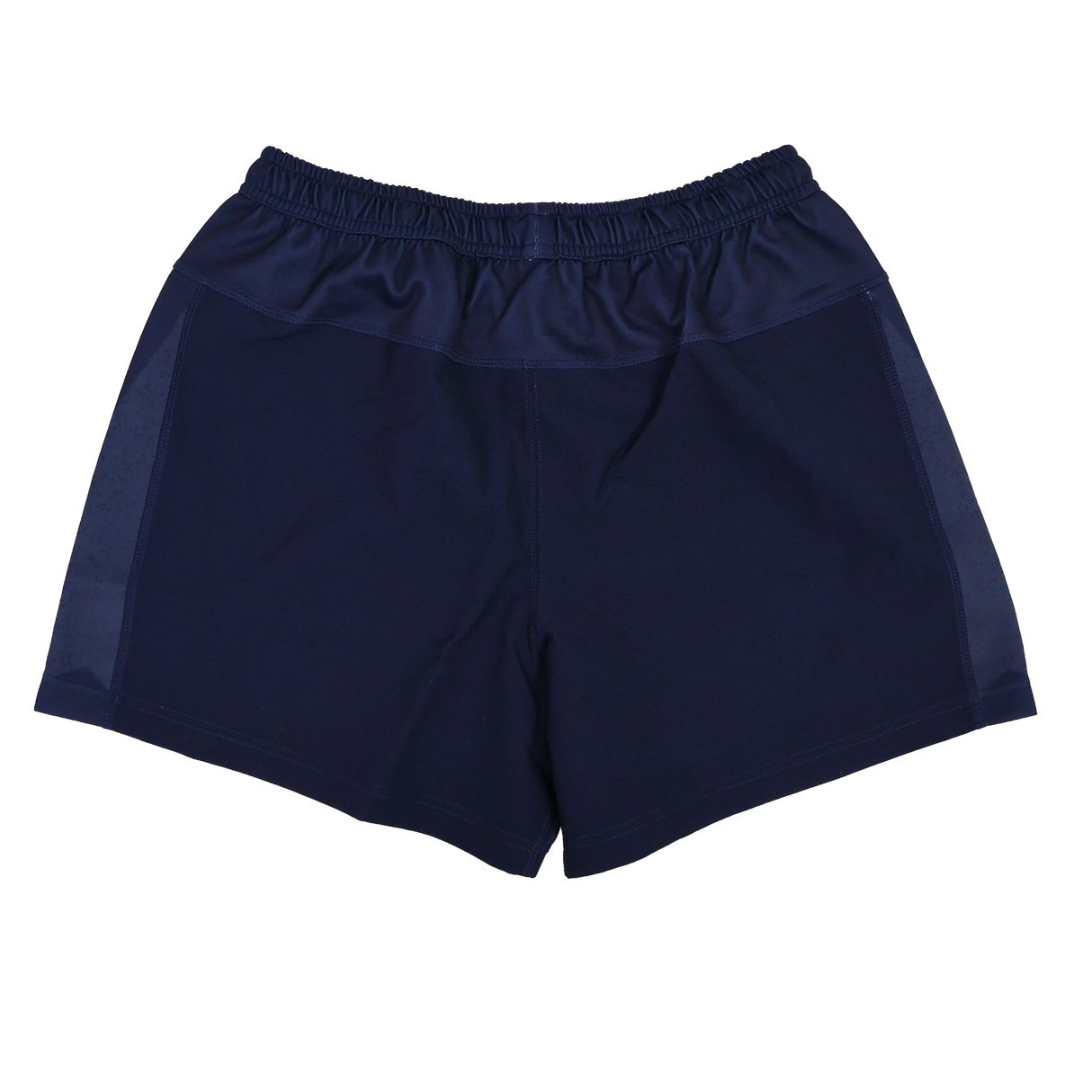 USA Rugby 25/26 Matchday Home Shorts by Macron in navy blue, featuring an elastic waistband, shown flat on a white background.