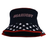 The USA Rugby 25 Bucket Hat by Macron is a stylish piece featuring "USARUGBY" on the front, adorned with white stars on a blue background and striking red trim.