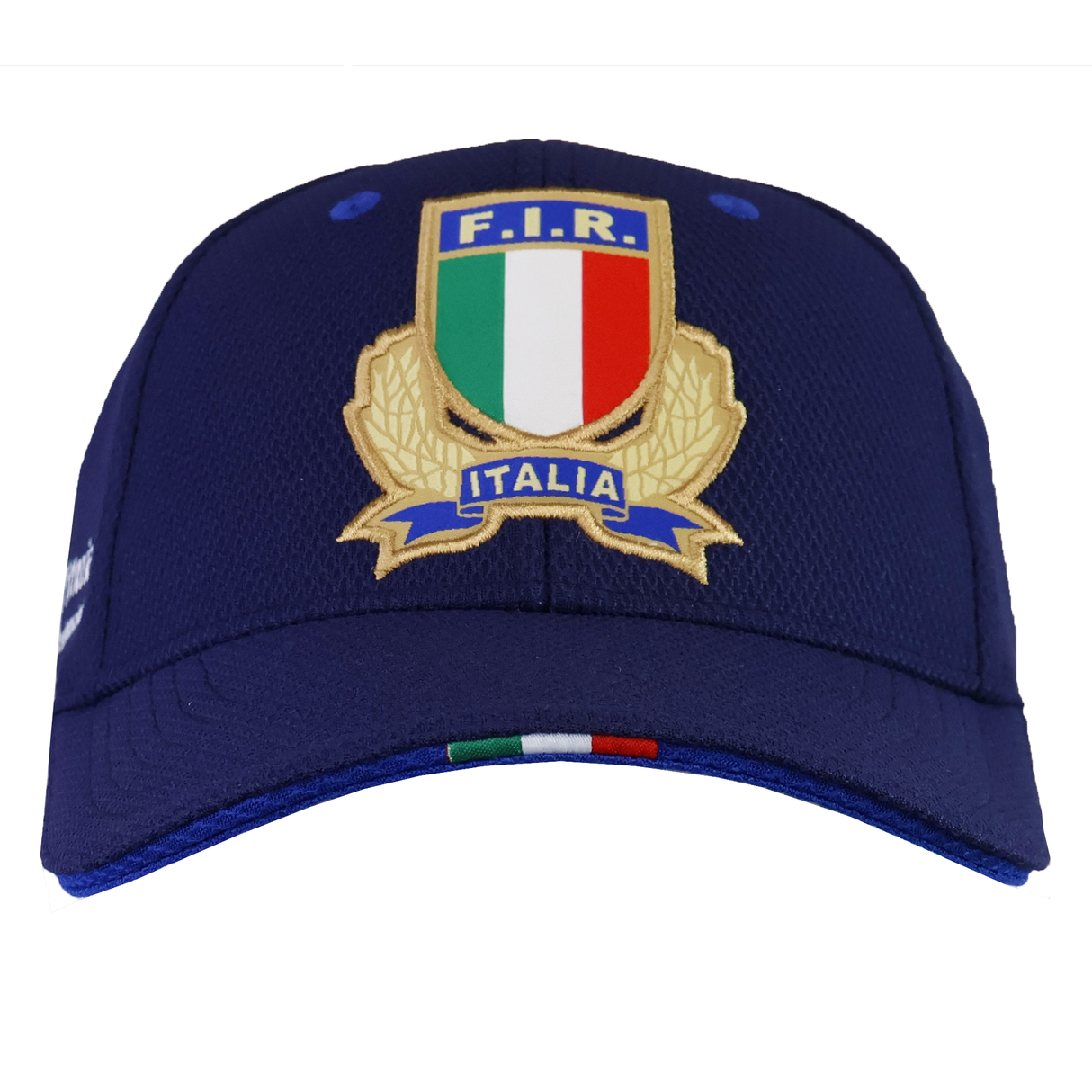 Show your Azzurri pride with the Italy 25/26 Supporters Cap by Macron, featuring the Italian Rugby Federation crest, Italia banner, and flag accent on the brim—a must-have for rugby fans and Macron supporters.