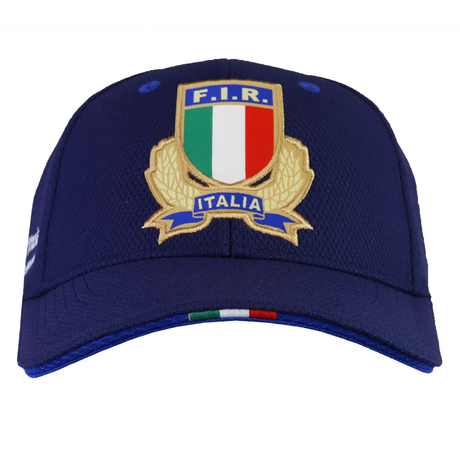 Show your Azzurri pride with the Italy 25/26 Supporters Cap by Macron, featuring the Italian Rugby Federation crest, Italia banner, and flag accent on the brim—a must-have for rugby fans and Macron supporters.