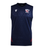 The USA Rugby 25/26 Training Poly Singlet by Macron is a sleeveless navy top featuring a subtle diamond pattern, red side accents, and dual chest logos; designed for breathable comfort during training.