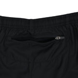 Close-up of Women's USA Rugby 25/26 Athletics Shorts by Macron in black, featuring a quick-dry fabric, elastic waistband, and zippered pocket—perfect for women's athletics.