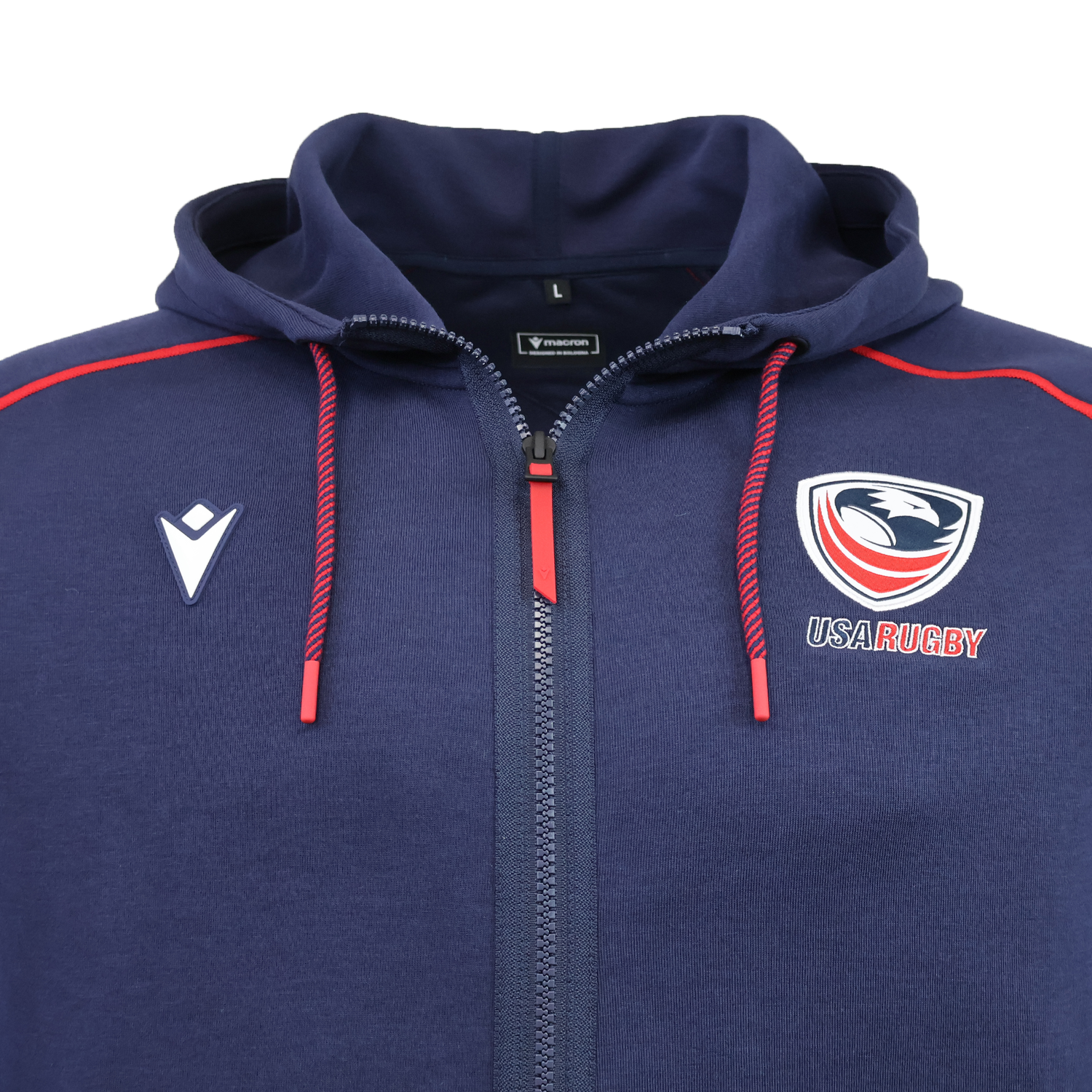 USA Rugby 25/26 Athleisure Cotton Full-zip Hoodie by Macron