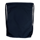 The USA Rugby 25/26 Athleisure Gym Sack by Macron is a plain black bag with two drawcord straps, displayed against a white background.