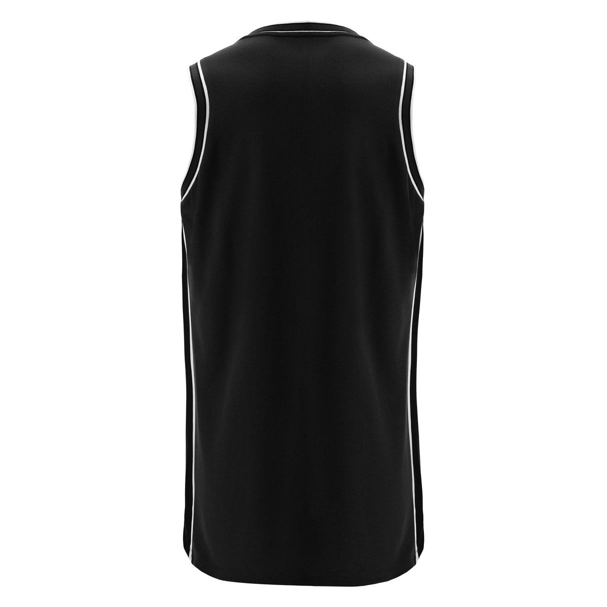 The Barbarians 25/26 Player Training Basketball Singlet by Macron is a black and white top, ideal for game day or training sessions.