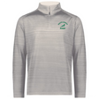 The Nations of Rugby South Africa Pursuit 1/4 Zip Pullover by EMB Augusta features a light gray long sleeve design with “South Africa Rugby” and a green springbok logo on the left chest.