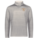 The EMB Augusta Nations of Rugby Australia Pursuit 1/4 Zip Pullover in light grey features “AUSTRALIA RUGBY” and a kangaroo logo in orange—perfect for Rugby Australia fans and proud supporters.