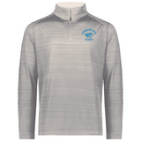 The EMB Augusta Nations of Rugby Argentina Pursuit 1/4 Zip Pullover is a light gray, long-sleeve top featuring a blue Argentina Rugby logo on the left chest.