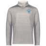 The EMB Augusta Nations of Rugby Argentina Pursuit 1/4 Zip Pullover is a light gray, long-sleeve top featuring a blue Argentina Rugby logo on the left chest.